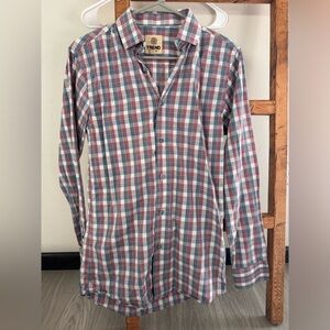 Men's Casual Checkered Shirt - Red and Blue